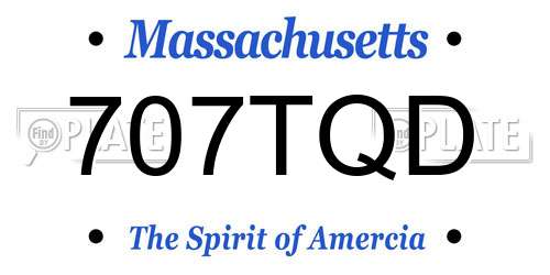 707TQD Massachusetts License Plate