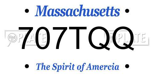 707TQQ Massachusetts License Plate