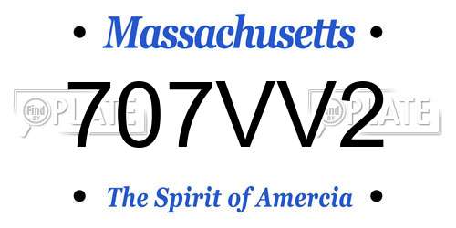 707VV2 Massachusetts License Plate