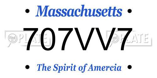 707VV7 Massachusetts License Plate