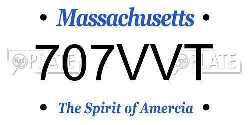 707VVT Massachusetts License Plate