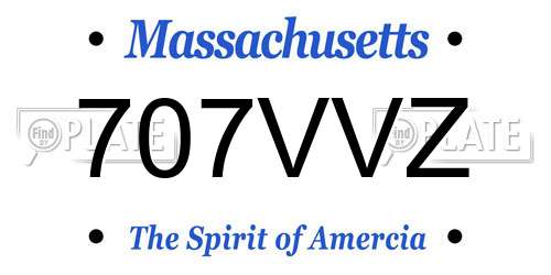 707VVZ Massachusetts License Plate