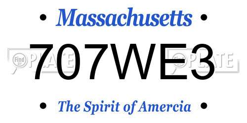 707WE3 Massachusetts License Plate