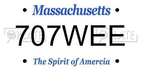 707WEE Massachusetts License Plate
