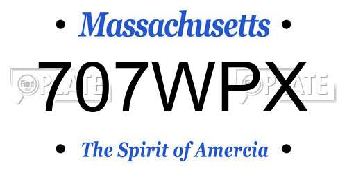 707WPX Massachusetts License Plate
