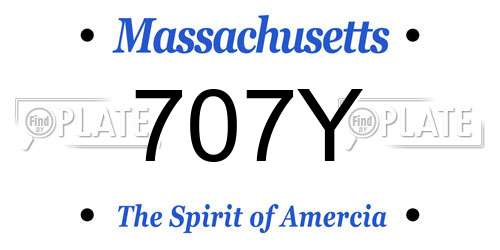 707Y Massachusetts License Plate