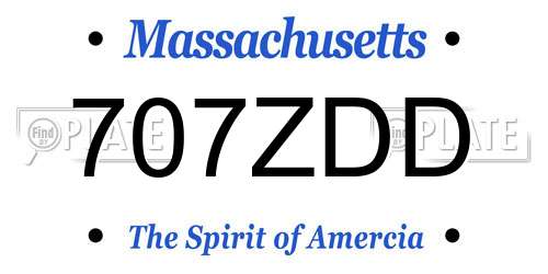 707ZDD Massachusetts License Plate