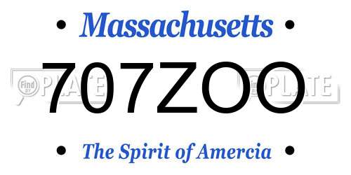 707ZOO Massachusetts License Plate