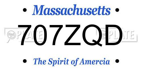 707ZQD Massachusetts License Plate