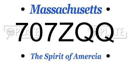 707ZQQ Massachusetts License Plate