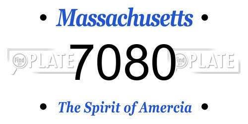 7080 Massachusetts License Plate