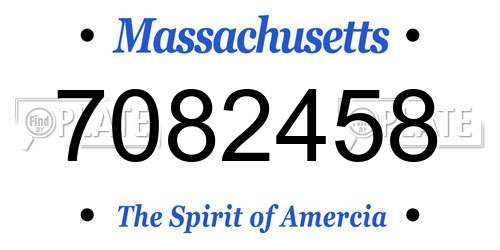 7082458 Massachusetts License Plate