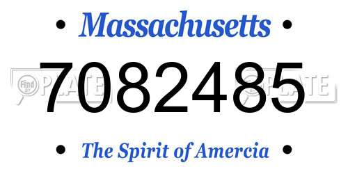 7082485 Massachusetts License Plate