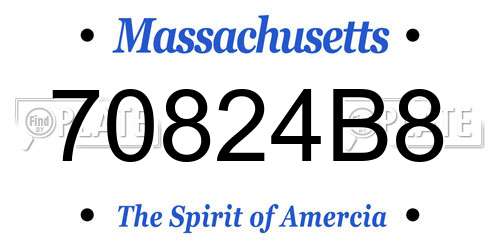 70824B8 Massachusetts License Plate