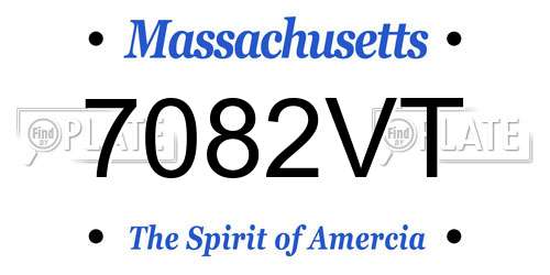 7082VT Massachusetts License Plate