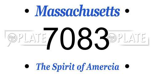 7083 Massachusetts License Plate