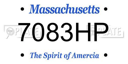 7083HP Massachusetts License Plate