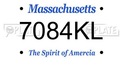 7084KL Massachusetts License Plate