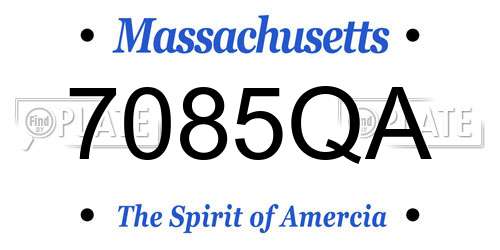 7085QA Massachusetts License Plate
