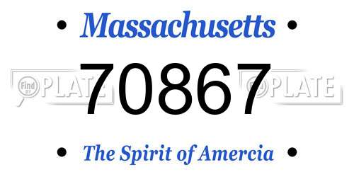 70867 Massachusetts License Plate