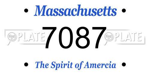 7087 Massachusetts License Plate