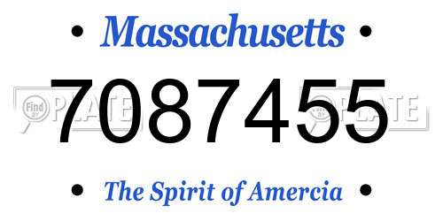 7087455 Massachusetts License Plate
