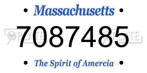 7087485 Massachusetts License Plate