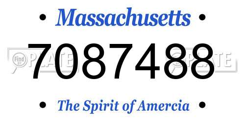 7087488 Massachusetts License Plate