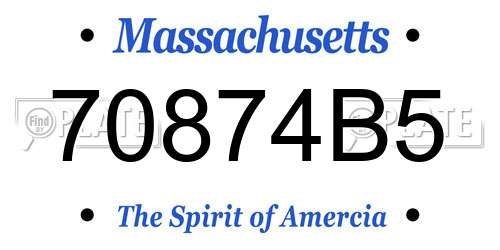 70874B5 Massachusetts License Plate