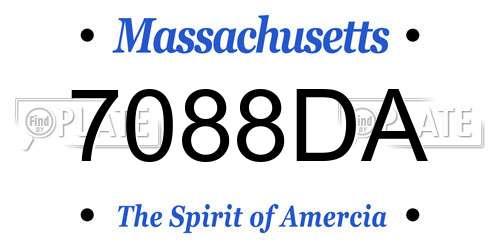 7088DA Massachusetts License Plate