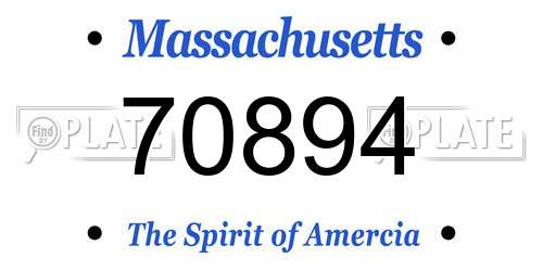 70894 Massachusetts License Plate