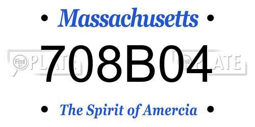 708B04 Massachusetts License Plate