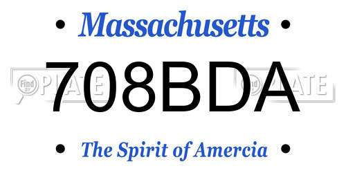 708BDA Massachusetts License Plate