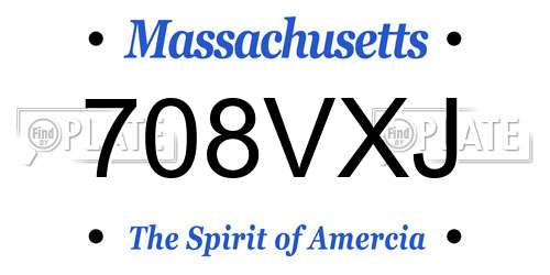 708VXJ Massachusetts License Plate