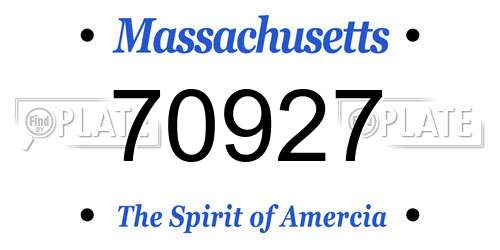 70927 Massachusetts License Plate
