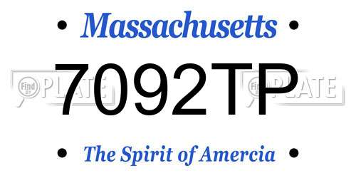 7092TP Massachusetts License Plate