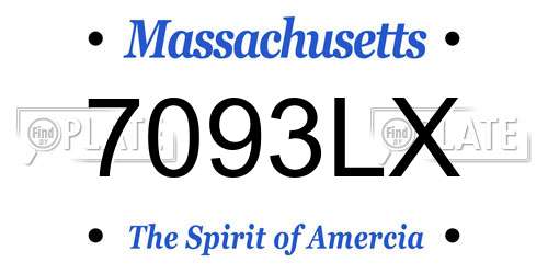 7093LX Massachusetts License Plate