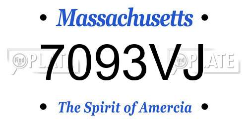 7093VJ Massachusetts License Plate