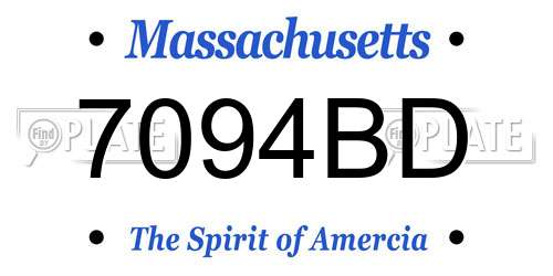 7094BD Massachusetts License Plate