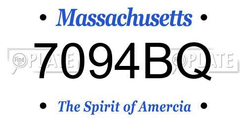 7094BQ Massachusetts License Plate