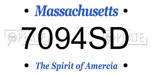 7094SD Massachusetts License Plate