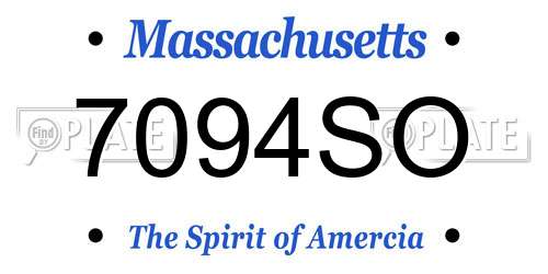 7094SO Massachusetts License Plate