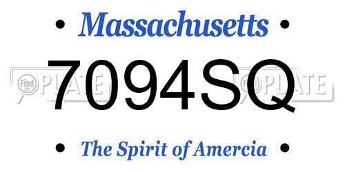 7094SQ Massachusetts License Plate