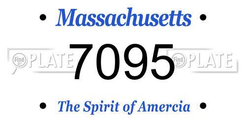 7095 Massachusetts License Plate