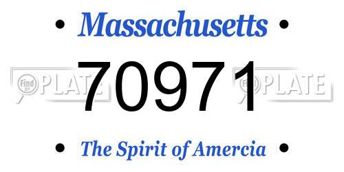 70971 Massachusetts License Plate