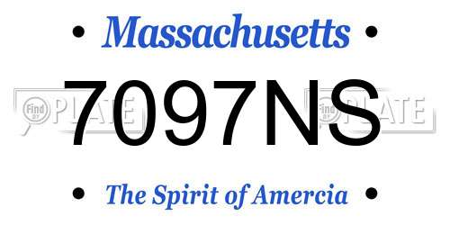 7097NS Massachusetts License Plate