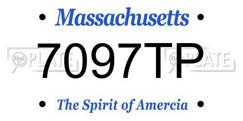 7097TP Massachusetts License Plate