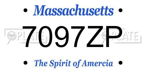 7097ZP Massachusetts License Plate