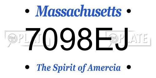 7098EJ Massachusetts License Plate