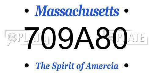 709A80 Massachusetts License Plate